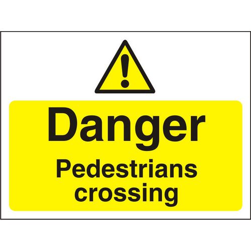 Warning Sign Pedestrians Crossing Fluted Board 30 x 40 cm