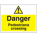 Warning Sign Pedestrians Crossing Fluted Board 30 x 40 cm