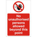 Prohibition Sign No Unauthorised Persons Fluted Board 30 x 20 cm