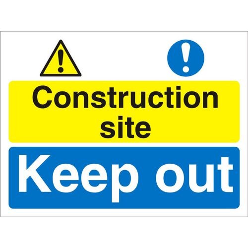 Site Sign Construction Site PVC 30 x 40 cm