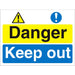 Warning Sign Keep Out Fluted Board 45 x 60 cm