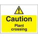 Warning Sign Plant Crossing Fluted Board 45 x 60 cm