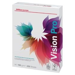 Office Depot Vision Pro A4 Printer Paper White 160 gsm Smooth 250 Sheets