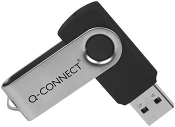 Q-Connect Silber/Schwarz USB 2.0 Swivel 64Gb Flash Drive