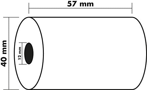 Exacompta Thermal Roll 57 mm x 40 mm x 12 mm x 18 m 50 gsm Pack of 10 Rolls of 18 m