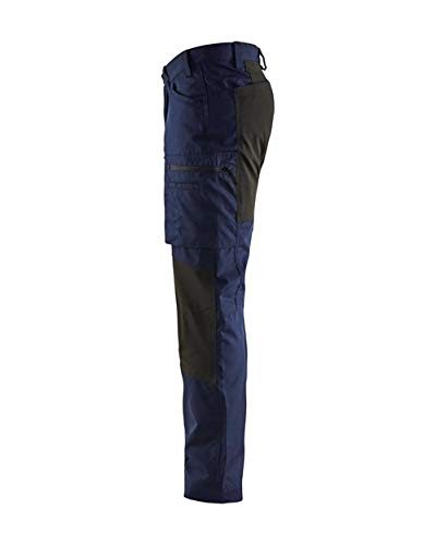 BLÅKLÄDER Trousers 14591845 Cotton, PL (Polyester) Navy Blue, Black Size 32S