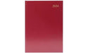 Desk Diary Dpp A5 Burgundy 2024