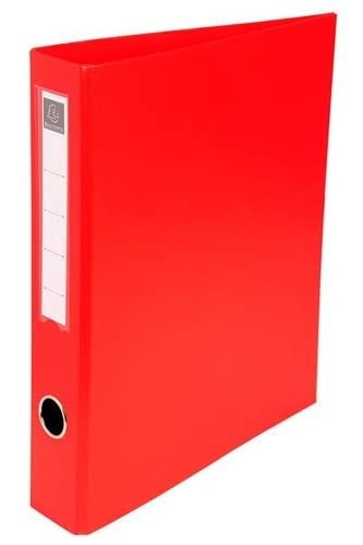 Exacompta Ring Binder Cardboard PVC/PU covered A4 4 ring Red Pack of 15