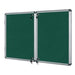 Bi-Office Enclore Fire Retardant Lockable Notice Board Non Magnetic 40 x A4 Wall Mounted 243 (W) x 123 (H) cm Green