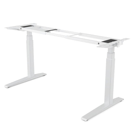 Rectangular Sit Stand Desk Frame White Steel T-Foot Legs White Levado 1525.6 x 698.5 x 640-1257mm