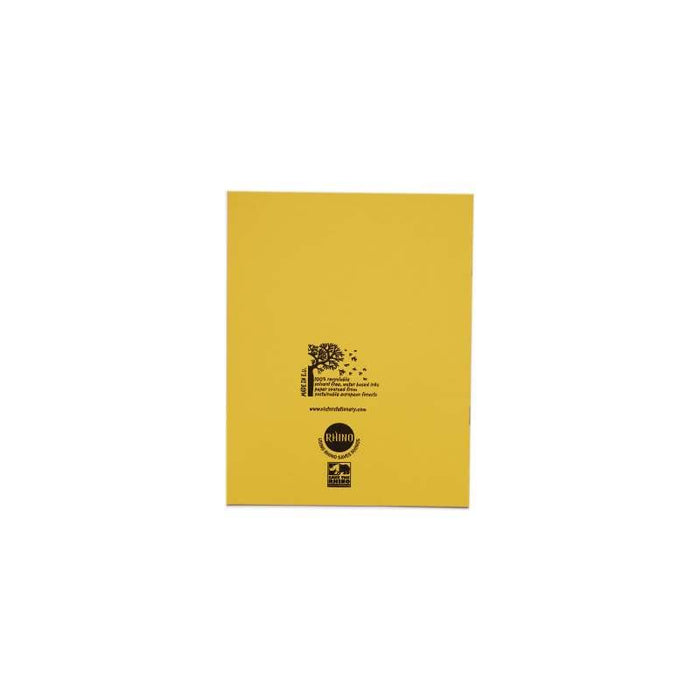 Rhino 9 x 7 Exercise Book 80 Page Ruled F8M Yellow (Pack 100) - VEX554-148-6