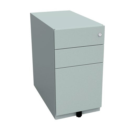 Bisley Pedestal with 3 Lockable Drawers Metal 300 x 565 x 565mm Goose Grey