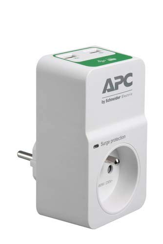 APC Essential Surgearrest PM1WU2 - Surge protector - AC 230 V - output connectors: 1 - France - white