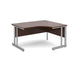 Corner Right Hand Design Ergonomic Desk with Walnut MFC Top and Silver Frame Adjustable Legs Momento 1400 x 1200 x 725 mm