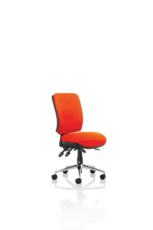 Dynamic Independent Seat & Back Task Operator Chair With Red Fabric Without Arms Chiro Without Headrest High Back