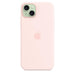 Apple - Back cover for mobile phone - MagSafe compatibility - silicone - Light Pink - for iPhone 15 Plus