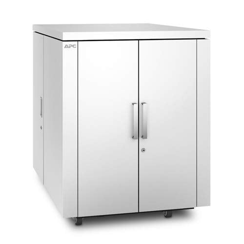 APC NetShelter CX Secure Soundproof Server Room in a Box Enclosure - Shock Packaging - Rack cabinet - with power distribution unit - white - 18U - 19"