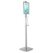 Stewart Superior Pump Hand Sanitiser Stand Adjustable Height 1L Silver Floor Stand Refillable Vol2