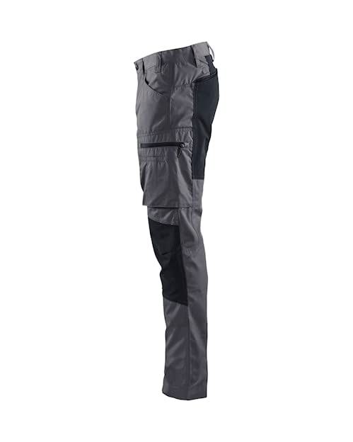 BLÅKLÄDER Trousers 14591845 Cotton, PL (Polyester) Mid Grey, Black Size 30R