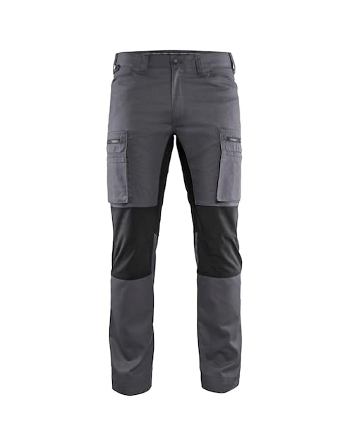 BLÅKLÄDER Trousers 14591845 Cotton, PL (Polyester) Mid Grey, Black Size 41S