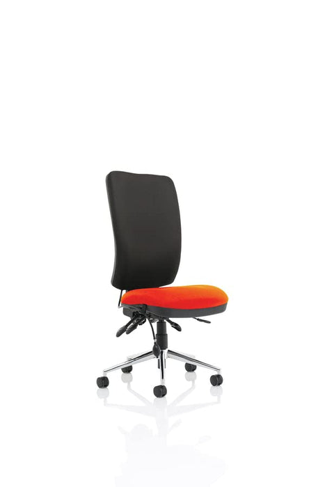 Dynamic Independent Seat & Back Task Operator Chair Without Arms Chiro Tabasco Red Seat Without Headrest High Back Black Fabric