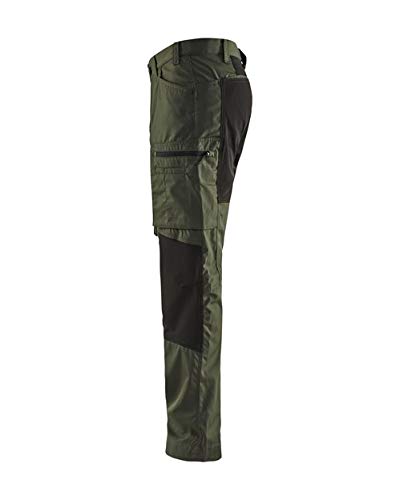 BLÅKLÄDER Trousers 14591845 Cotton, PL (Polyester) Army Green, Black Size 30R