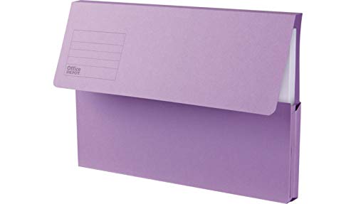 Office Depot Document Wallet Folio Manila Landscape 35.4 (W) x 3.2 (D) x 24 (H) cm Purple Pack of 50