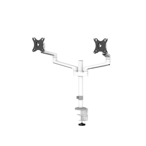 Neomounts DS60-425WH2 - Mounting kit (articulating arm) - full-motion - for 2 monitors - steel - white - screen size: 17"-27" - desk-mountable