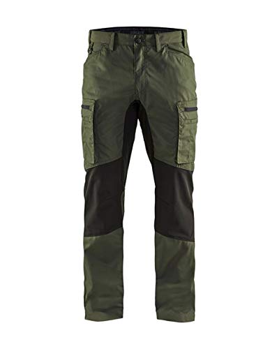 BLÅKLÄDER Trousers 14591845 Cotton, PL (Polyester) Army Green, Black Size 44R