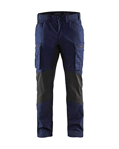 BLÅKLÄDER Trousers 14591845 Cotton, PL (Polyester) Navy Blue, Black Size 32S