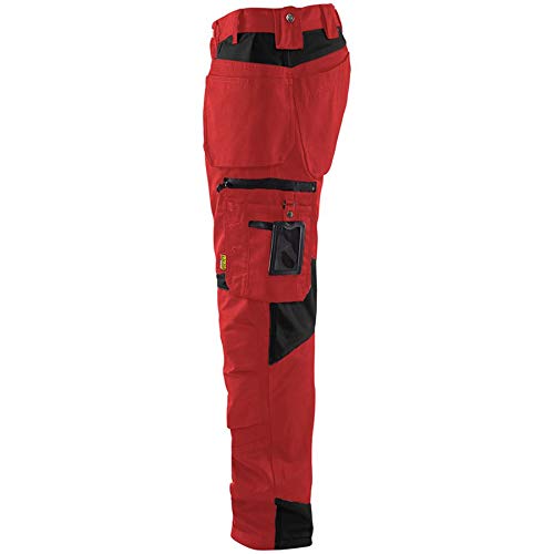 BLÅKLÄDER Trousers 15551860 Cotton, PL (Polyester) Red, Black Size 32R