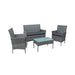 NEO Garden Furniture RATTAN-4PC-GREY 4 Seat Grey Set of 4