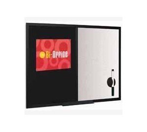 Bi-Office Black Shadow Combi Board Wall Mounted 60 (W) x 45 (H) cm Black, Silver