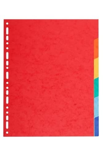 Exacompta Dividers 2106E A4+ Assorted 6 Part 220 gsm Recycled Board Pack of 50