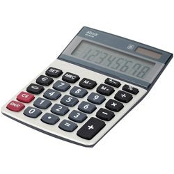 Office Depot Desktop Calculator AT-812E 8 Digit Display Grey