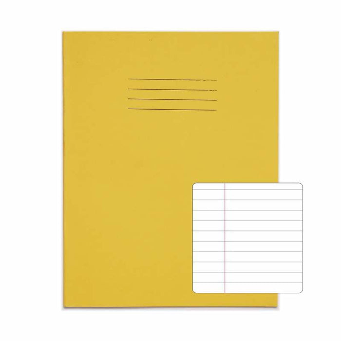 Rhino 9 x 7 Exercise Book 80 Page Ruled F8M Yellow (Pack 100) - VEX554-148-6