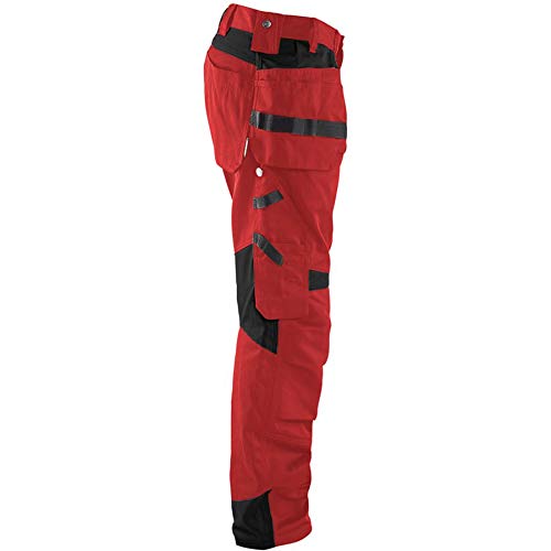 BLÅKLÄDER Trousers 15551860 Cotton, PL (Polyester) Red, Black Size 32R