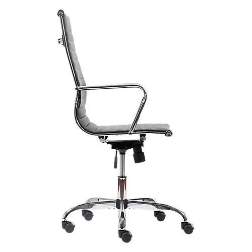 Realspace Basic Tilt Executive Chair with Armrest and Adjustable Seat Freja Bonded Leather Black