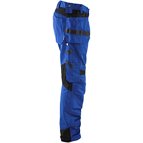 BLÅKLÄDER Trousers 15551860 Cotton, PL (Polyester) Black, Cornflower Blue Size 32S