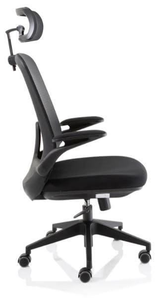 Sigma Executive Mesh Back Office Chair Fabric Seat Black With Folding Arms - OP000320