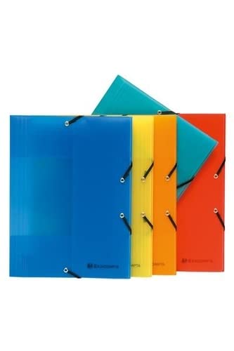 Exacompta 3 Flap Folder 55877SE A4 Assorted Polypropylene 24 x 32 cm Pack of 50