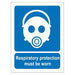 Mandatory Sign Respirator Plastic 20 x 15 cm