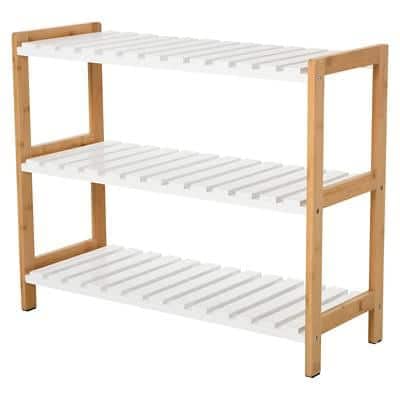 HOMCOM Shoe Shelf 837-053 MDF, Pine Wood Beige 700 mm x 260 mm x 575 mm