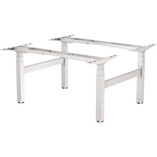 Rectangular Sit Stand Desk Frame Silver Steel 4 legged Legs Silver CAMBIO 1000 x 1470 x 645-1305mm