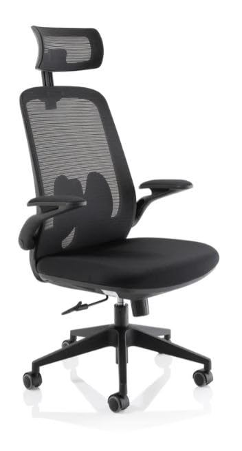 Sigma Executive Mesh Back Office Chair Fabric Seat Black With Folding Arms - OP000320