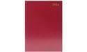 Desk Diary 2 Ppd A4 Burgundy 2024