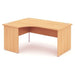 Dynamic Corner Left Hand Crescent Desk Beech MFC Panel End Leg Beech Frame Impulse 1400 x 1200 x 730mm