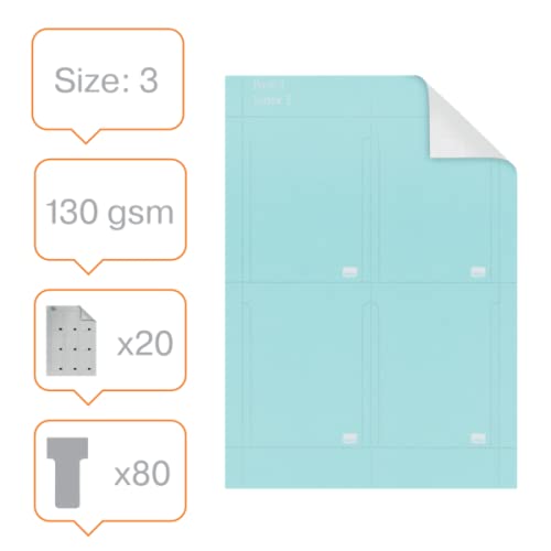 Nobo Size 3 Printable T-Cards Blue Pack of 20