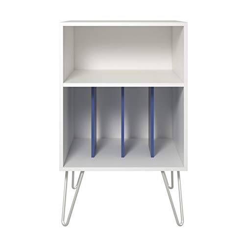 Novogratz AV Stands 1324817COMUK White/Blue 525.78 (W) x 457.2 (D) x 866.14 (H) mm MDF, Metal