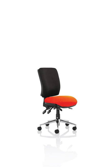 Dynamic Independent Seat & Back Task Operator Chair Without Arms Chiro Black Back, Tabasco Red Seat Medium Back